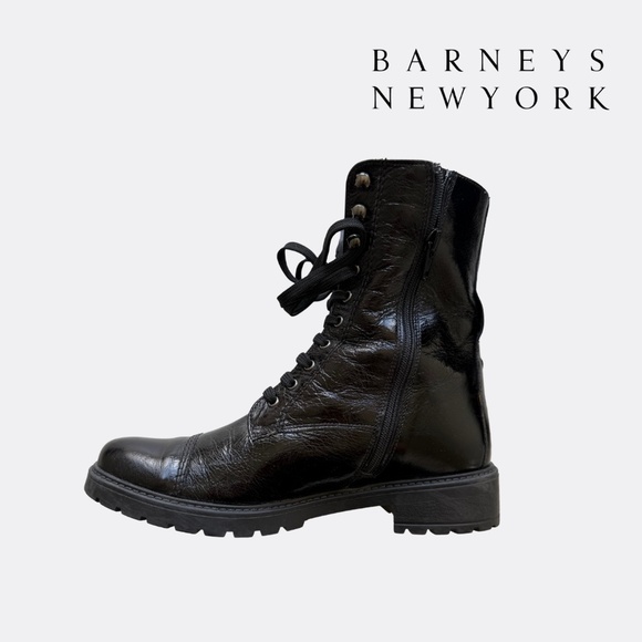 Barneys New York Black Leather Lace-Up Boots – Size 38 EU (US 7.5–8) – Clean - Picture 4 of 7